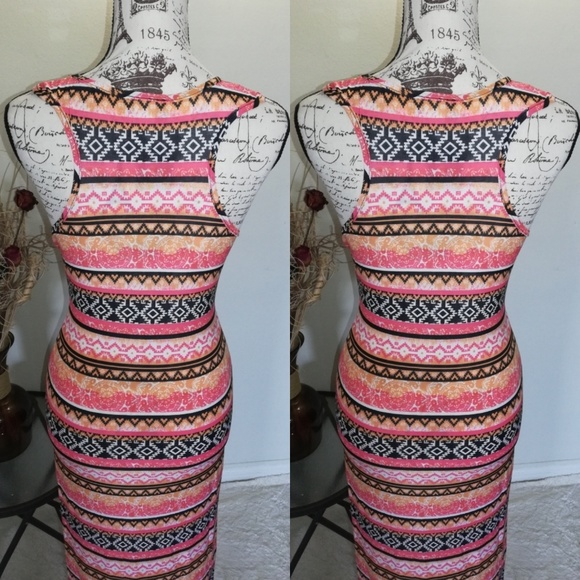 Aztec Orange Maxi Dress - Picture 3 of 3